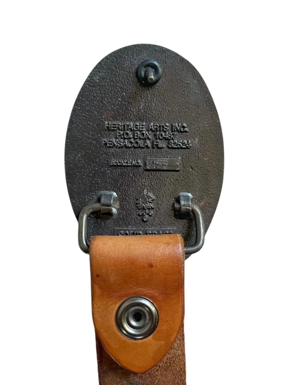 United States Marine Corps Tan Leather Belt w/Brass Aviator Buckle